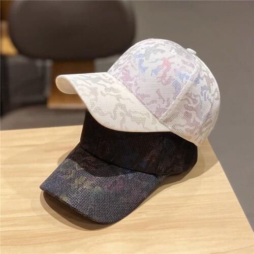 Hat Womens Korean-Style Casual All-Match Camouflage Pattern Baseball Cap Summer Mesh Breathable Sun-Proof Peaked Cap Spring