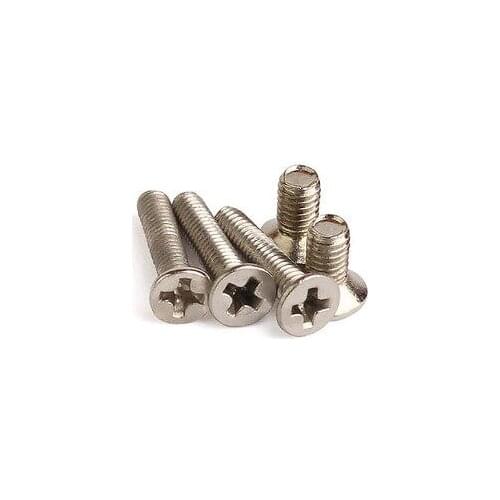 100Pcs Carbon Steel M2*0.4*4-M2*0.4*12 Flat Head Machine Phillips Screws