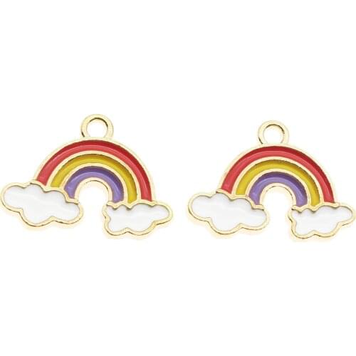 20PCS Enamel Rainbow Charms Cloud Alloy /necklace/earing Fashion Women Accessory Bracelet Earrings Jewelry Making Accessory