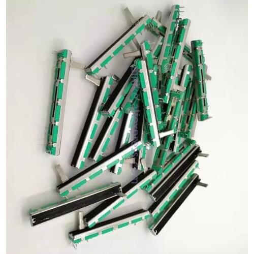 200PCS/LOT 7.5CM 75mm D10K dual channel mixer fader potentiometer D103 6Pins 10K D103 D10KX2 Free shipping