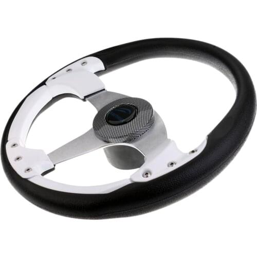 34cm Aluminum Alloy 3 Spoke 3/4 inch Marine Boat Steering Wheel with Center Cap