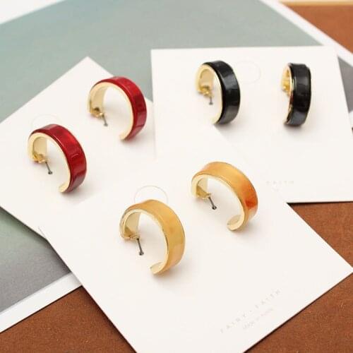 Acrylic Metal C shape earrings for ladies harbor beauty style simple geometric earrings for girls Jewelry Gifts