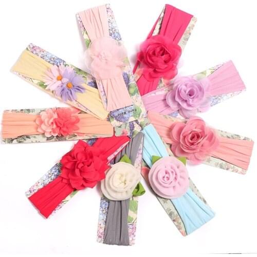 Baby Headband Flower Girls Pink Ribbon Hair Bands for Baby Girls Kids Headbands Turban Newborn Haarband Baby Hair Accessories