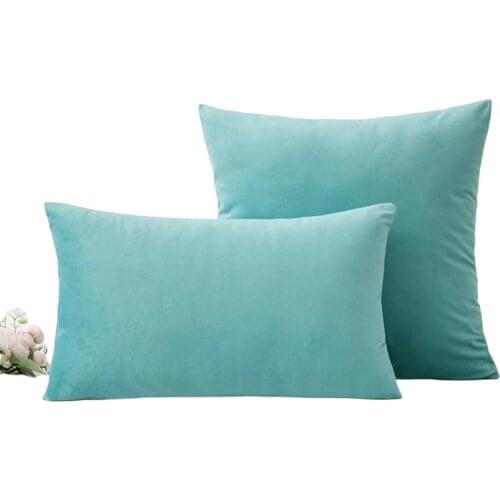 Inyahome Velvet Nordic Sofa Pillows Luxury Satin Cushion For Living Room Car Decorative 45x45 30x50 Yellow Blue