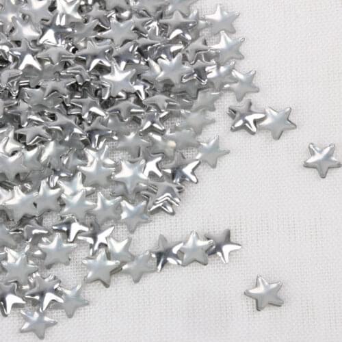 Beadsland Silver Star Hotfix Aluminum For DIY Clothes Bag Jewelry Cellphone Art Decoration 1000pcs 5*5mm
