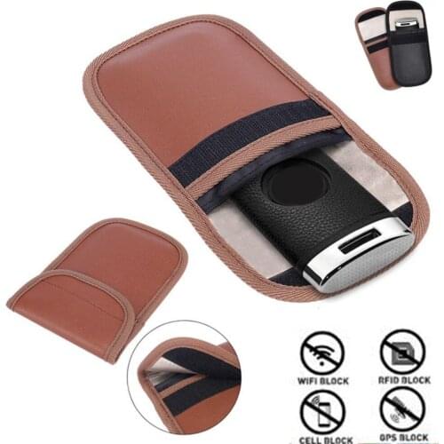 2pcs Car Key Pouch Case Bag Automobiles Anti-theft Signal Blocker Faraday Bag Cover Keychain RFID Blocking Bag