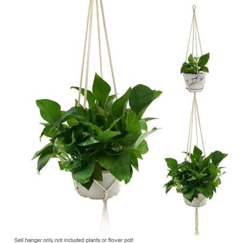 100% Handmade macrame Plant Hanger Tassel decoration countyard Flower pot Rope Hanging Basket balcony Wall Decor Garden Supplies
