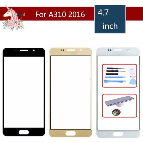 For Samsung Galaxy A3 2016 A310 A310F SM-A310F A310M Front Outer Glass Lens Touch Screen Panel Replacement
