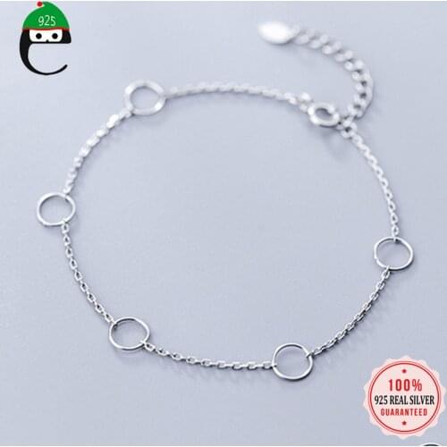 ElfoPlataSi 100% 925 Solid Real Sterling Silver Women Fashion Jewelry Hollow Round Bracelet 15cm For Wife Gift Girls Lady ED112