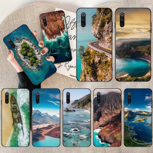 Beautiful mountain sea island DIY Painted Bling Phone Case for Xiaomi Mi10 10Pro 10 lite Mi9 9SE 8SE Pocophone F1 Mi8 Lite