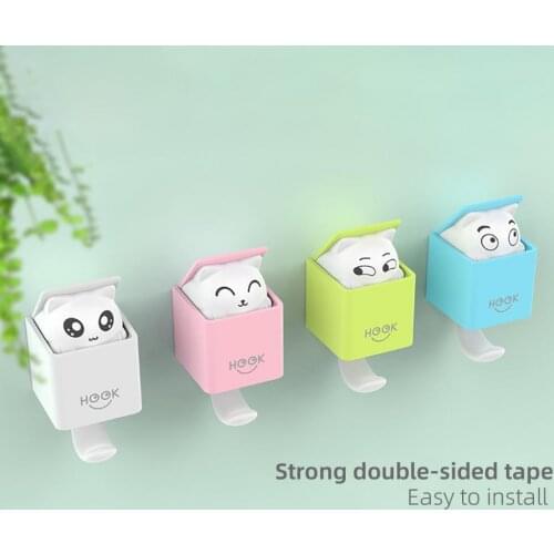 Creative Cute Cat Key Holder Wall Hook Handbag Coat Rack Plastic Housekeeper for Keys Hanger Home Decorative Wall Hooks Kitten