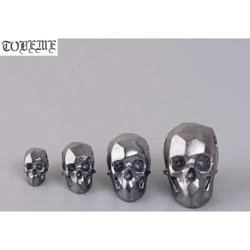 100% 925 Silver Skull Pendant Skull Beaded Pendant Hiphop Rock Jewelry Skeleton Pendant