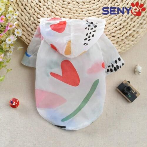 Pet Summer Cute Comfortable And Breathable Shirt Sunscreen Hooded Thin Cool Clothes For Cats And Dogs