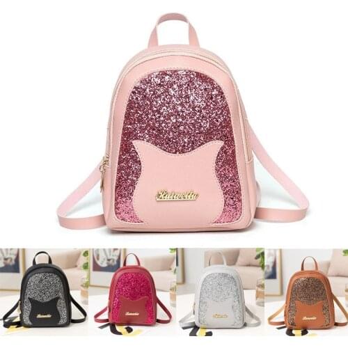 Girls Small Backpack 2020 Brand Fashion Shining Sequin Shoulder Bag Women Multi-Function Mini Back pack for Teenage Girls Kigs