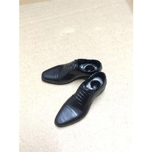 1/6 Scale Male Black Leather Shoes Model Toys Plastic Model W Peg Inside For 12" Action Figure Body Accessory
