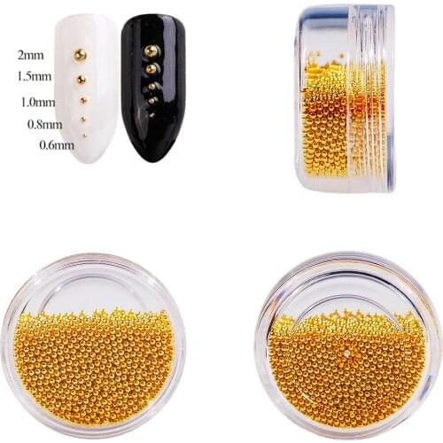 1MM Mini Nail Art Caviar Metal Beads Stainless Steel Ball Nail Art 3D Handicraft DIY Decoration Accessories 20G/Box