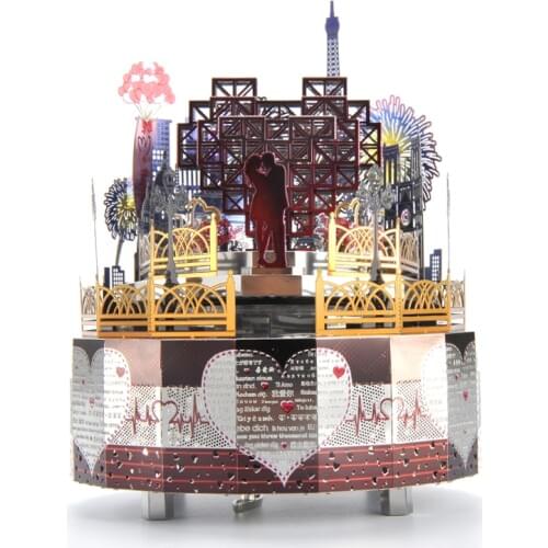 Model Building Kits DIY Music Box Adult 3D Metal Puzzle Stirling Engine Music Box Christmas Gift Children#Romantic Lover Theme