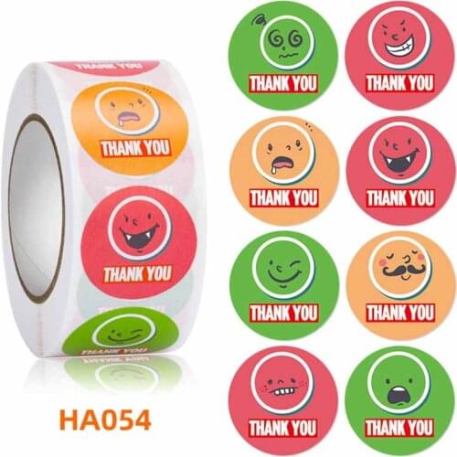 Sticker label 500Pcs/roll Thank You Cartoon Stationery Stickers Halloween Series Ghost Pattern Stickers Toy Children Gift