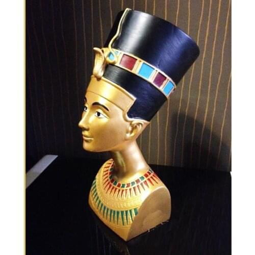 NEW EGYPTIAN NEFERTITI FIGURINE CLEOPATRA STATUE HOME DECORATION RESIN CRAFTS ORNAMENTS ACCESSORIES EGYPT STATUETTE CRAFTS R1305