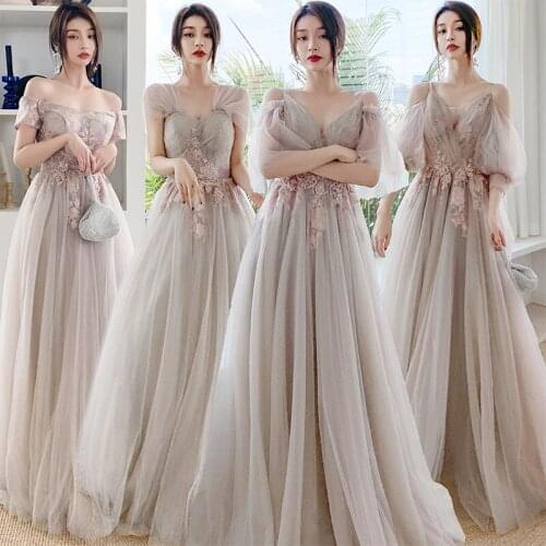 Bridesmaids Dress Illusion Spaghetti Straps Beading V-Neck Lace Pleat Embroidery A-Line Half Tulle Women Wedding Party Gown E182