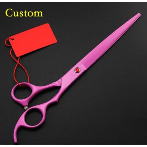 Custom high grade 440c 8'' PINK Pet dog grooming hair scissors Animals cutting barber scissor shears tool hairdressing scissors