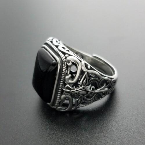 S925 silver ornament inlaid with male ring sword Knight