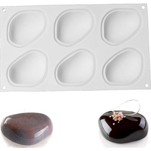 Silicone Cake Decorating Tool Baking Molds Bakeware For Chocolate Cakes Dessert Elliptical Pebble Stone Shape Mold