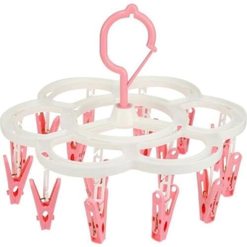 Foldable Socks Cloth Hanger 16 Clips Multifunction Underwear Drying Racks