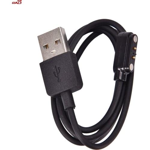Universal Magnetic Smart Watch Smart Wristbands Charging Line Cable 2-pin 4mm USB Port Emergency Chargers Black