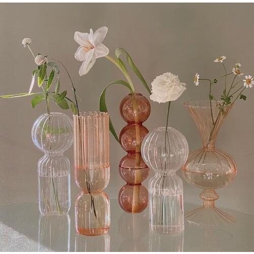 Flower Vase For Wedding Decor Centerpiece Glass Vase Modern Tabletop Terrarium Glass Containers Handmade Table Nordic Vase