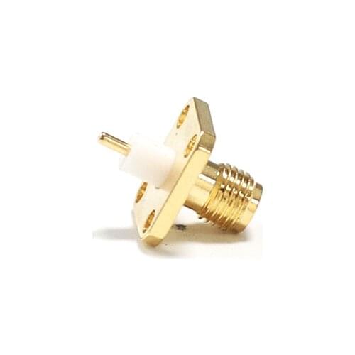 1pc SMA Female Jack RF Coax Connector solder post Cable 4-hole panel mount With absolute atomic Goldplated NEW wholesale