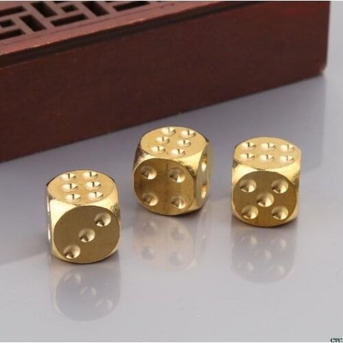 1pc Solid Polished Brass Dice 20mm Metal Cube Copper Poker Bar Board Game Gift