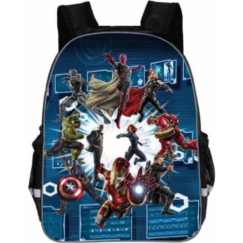 2019 Polyester 16-inches Printing Avenger Cartoon Hulk Children Backpacks for Tennager Boys Schoolbag for Kids School Bags