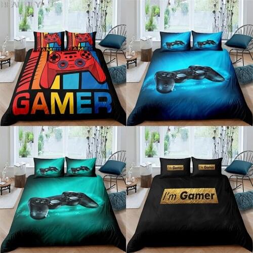 2021 3D Gamepad Bedding Set Queen Size Duvet Cover Creative Black Comforter Bed Cover Set Housse De Couette Bedclothes King Size