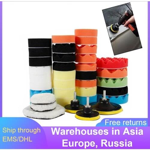 39pcs Car Polishing Sponge Pads Kit Foam Pad Buffer Kit Drill Wheel Polishing Machine Waxing Pads For Removes Scratches Car Care