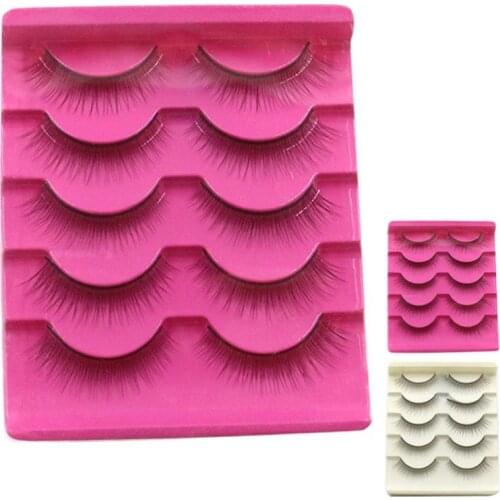 5 Pair Cheap Handmade Natural False Eyelashes Fake Lashes Extensions Lashes for Eyelashes Makeup #Y