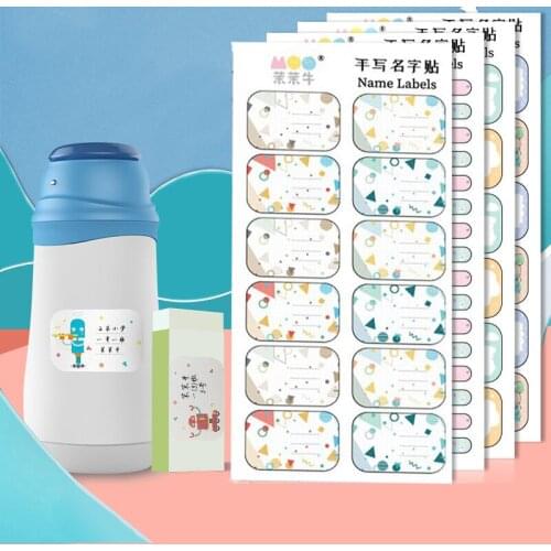 68Pcs Stationery Label Waterproof Hand Write Name Blank Sticker Marker Kids Book DIY Tags Gift Box Decor Hand Account Stickers