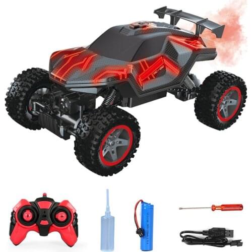 922-16B RC Car 1:16 2.4G 4WD Remote Control Crawler Car Trucks Off-Road Vehicle With LED Light And Spray Toys For Kids RC