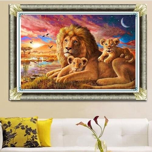 Diamond Embroidery Diy Diamond Painting Cross Stitch Kits Diamond Mosaic Lion Full Square Diamond Embroidery AD258