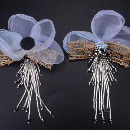 10pcs/Lot Rhinestone Applique Tassel Patches For Clothing 2018 New Sewing Accessories DIY Decorations For Wedding Belts Hats