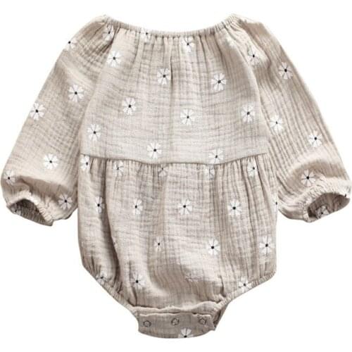 Infant Baby Girls Floral Bodysuit Newborn Cotton Clothes Kids Autumn Long Sleeve Outfit Bodysuit Toddler Girls Clothing