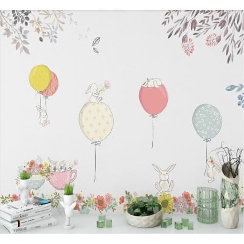 Customized large wallpaper 3D mural simple watercolor flowers Mori small fresh European decorative painting background wall