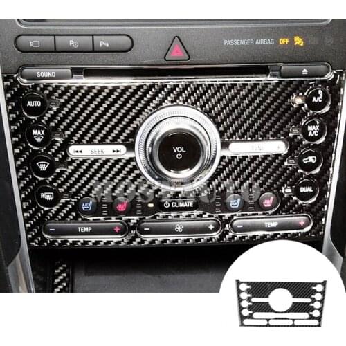 For Ford Explorer Carbon Fiber Center Console CD Panel Trim Cover 2016-2018 1pcs Car Accessories Interior Car Decor Car Trim
