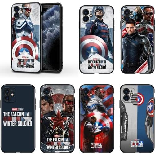 The Falcon and the Winter Soldier For Apple iPhone 13 12 11 Mini XS XR X Pro MAX SE 2020 8 7 6 5 5S Plus Black Phone Case