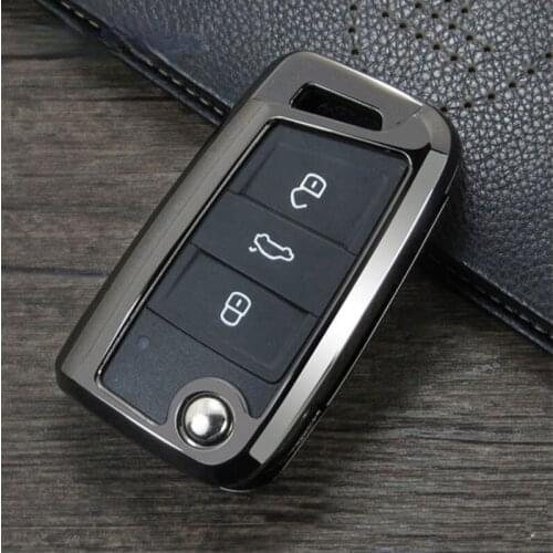 Zinc Alloy Car Key Case Shell Protection Cover For VW Polo 6r 9n Golf 7 mk7 6 Jetta MK6 Bora Passat B5 B6 B7 B8 Tiguan 2018-2020