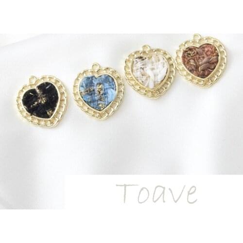 Color-preserving electroplating alloy peach heart sticky small fragrant fabric diy earring pendant accessory material