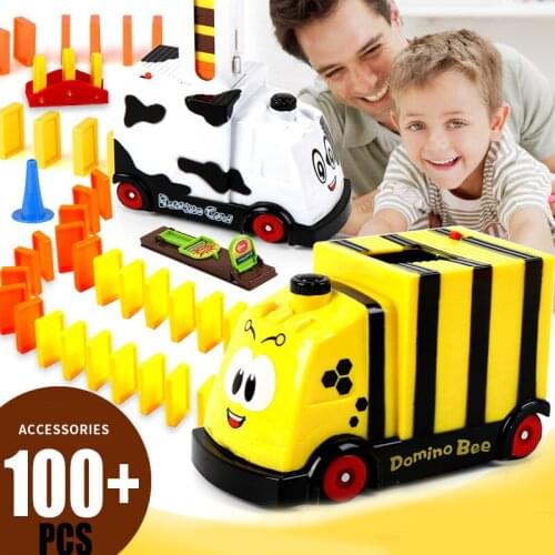 Kids Puzzle Domino Car Electric Train Toys Automatic Paving with Sound Light Music Automatic Licensing Car Boy Girl Game Toy