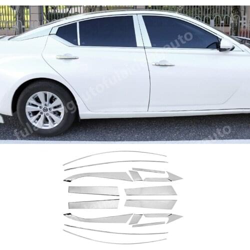 For Nissan Teana Altima 2019-2020 Chrome stainless steel Door Window Pillar Sill Trim Cover trim Car Styling Accessories