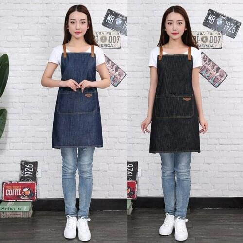 Denim apron custom logo printing flower shop cake