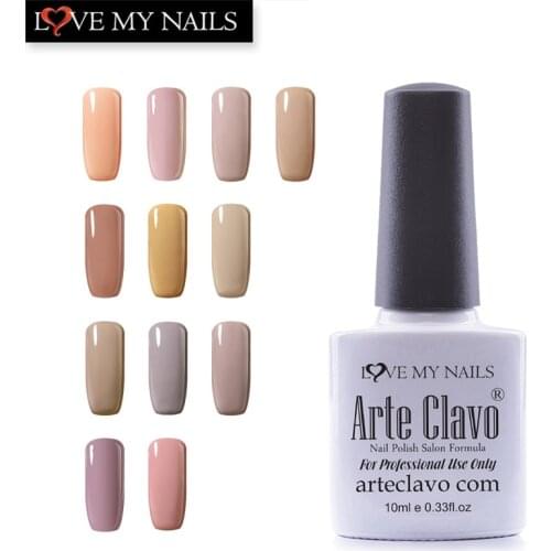 Arte Clavo 10ml Nude Color Nail Polish Lacquer Nail Gel Sets Nude Series Nail Polish Long Lasting Color Nail Gel Polish UV Gel